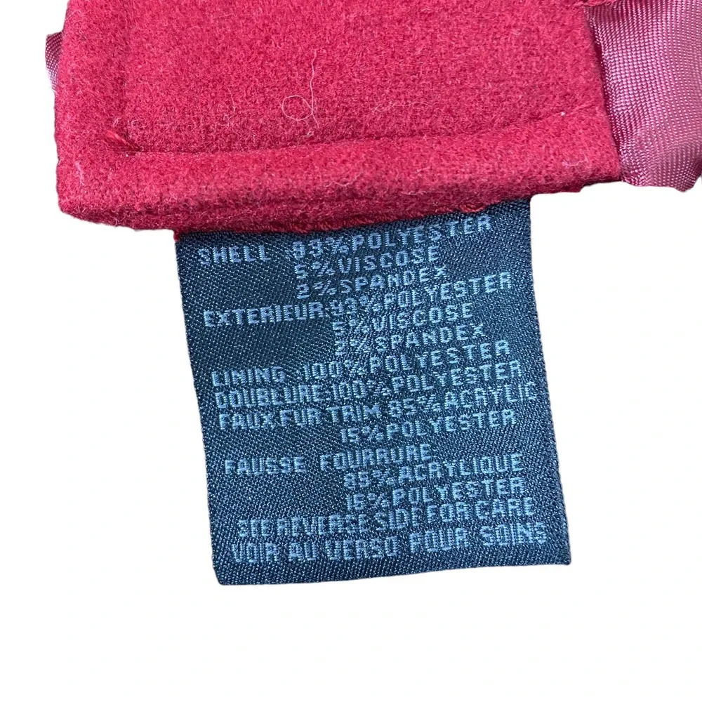 Eddie Bauer Red Wool Blend Coat Womens Jacket Peacoat XL - Picture 5 of 5